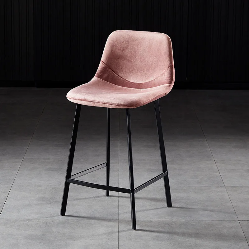 Custom Backrest Bar Chair, Leisure High Stool, Mobiliário do Hotel, Restaurante Barstool, Cadeiras de Bar, Luz e Luxo, MC, 65 cm, 75cm