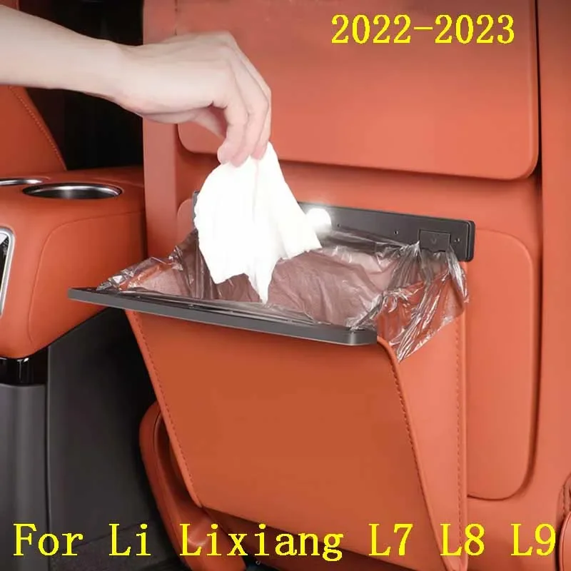 

For Li Lixiang L7 L8 L9 2022 2023 Car Rear Garbage Bag Interior Car Seat Back Hanging Chair Back Storage Bag Accessories