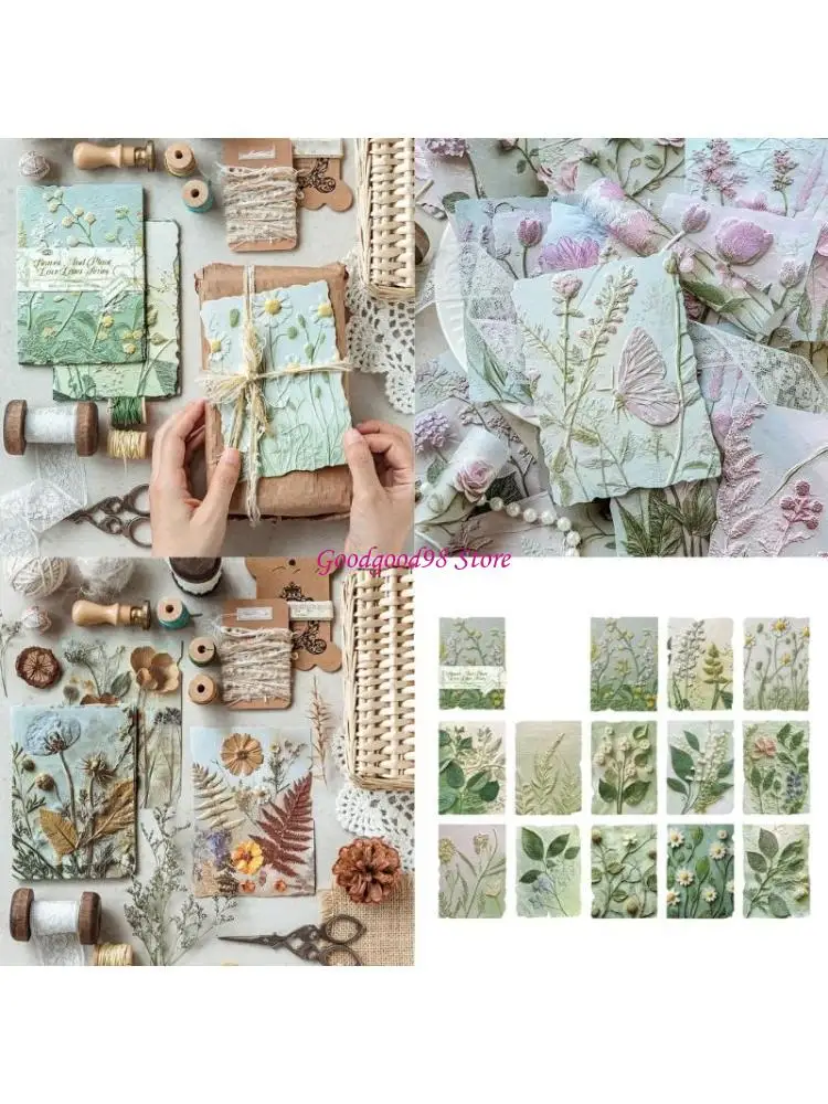 Embossed Flower Paper Scrapbooking Paper for Journaling Scrapbooking Card Making 