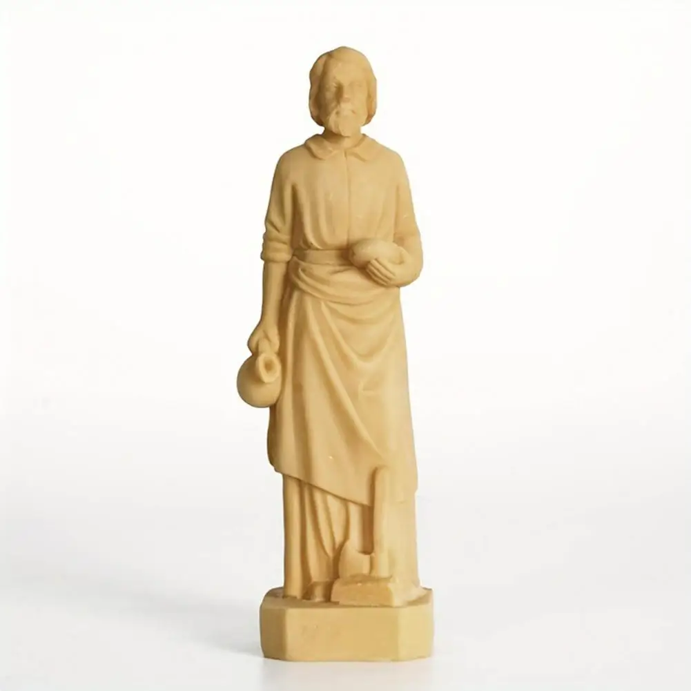 Estatua de Saint Joseph de 6cm de alto, estatuilla de San José, escultura de carpintero de resina, regalo de buena suerte, decoración religiosa del hogar