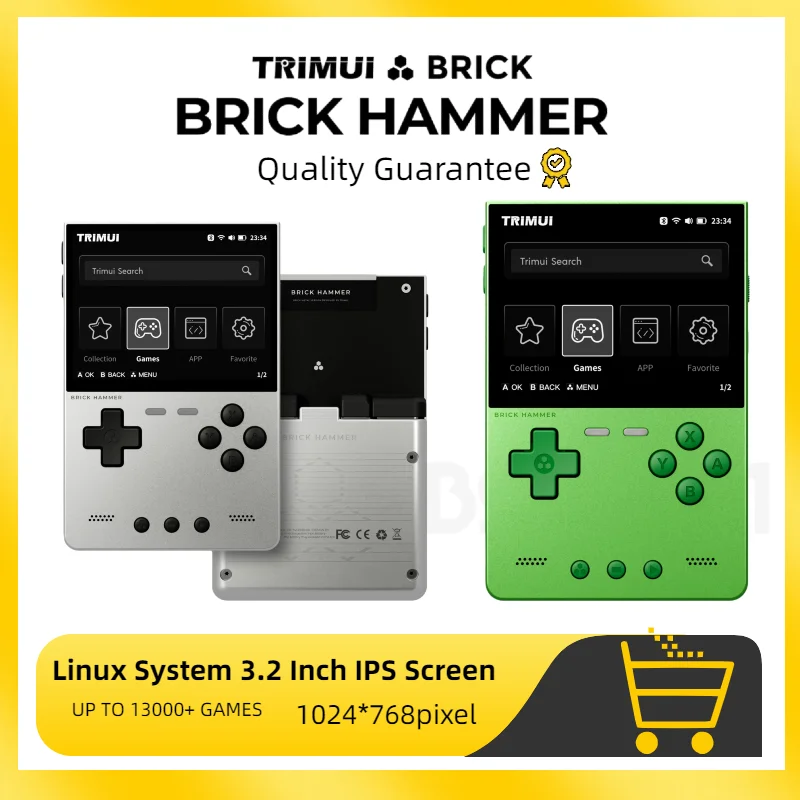 NEW TRIMUI BRICK Hammer Handheld Game Console 3.2'' IPS Scre