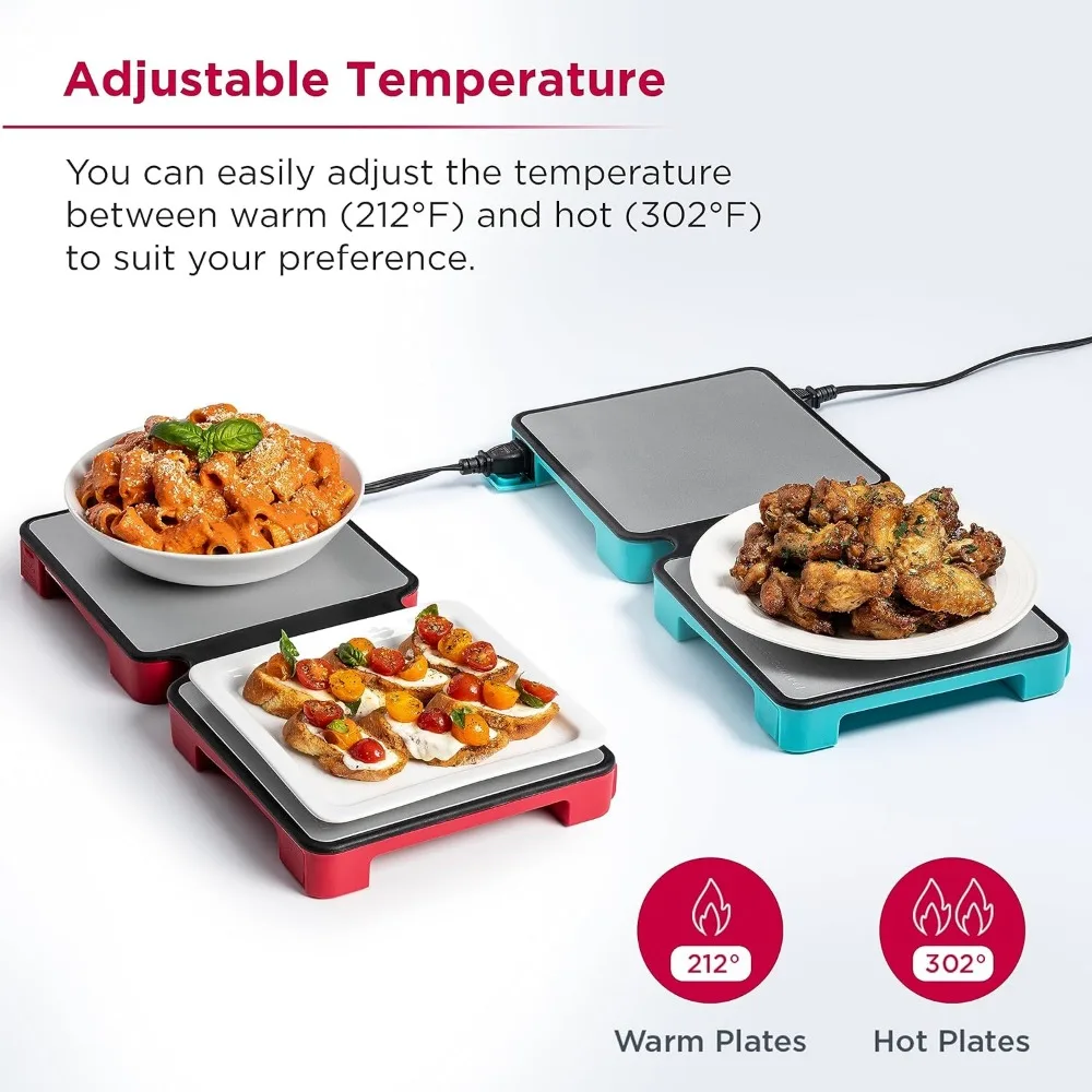 Food Warming Tray Electric Warming Tray with Silicone and Adjustable Temperature for Family Dinner Party and Buffet