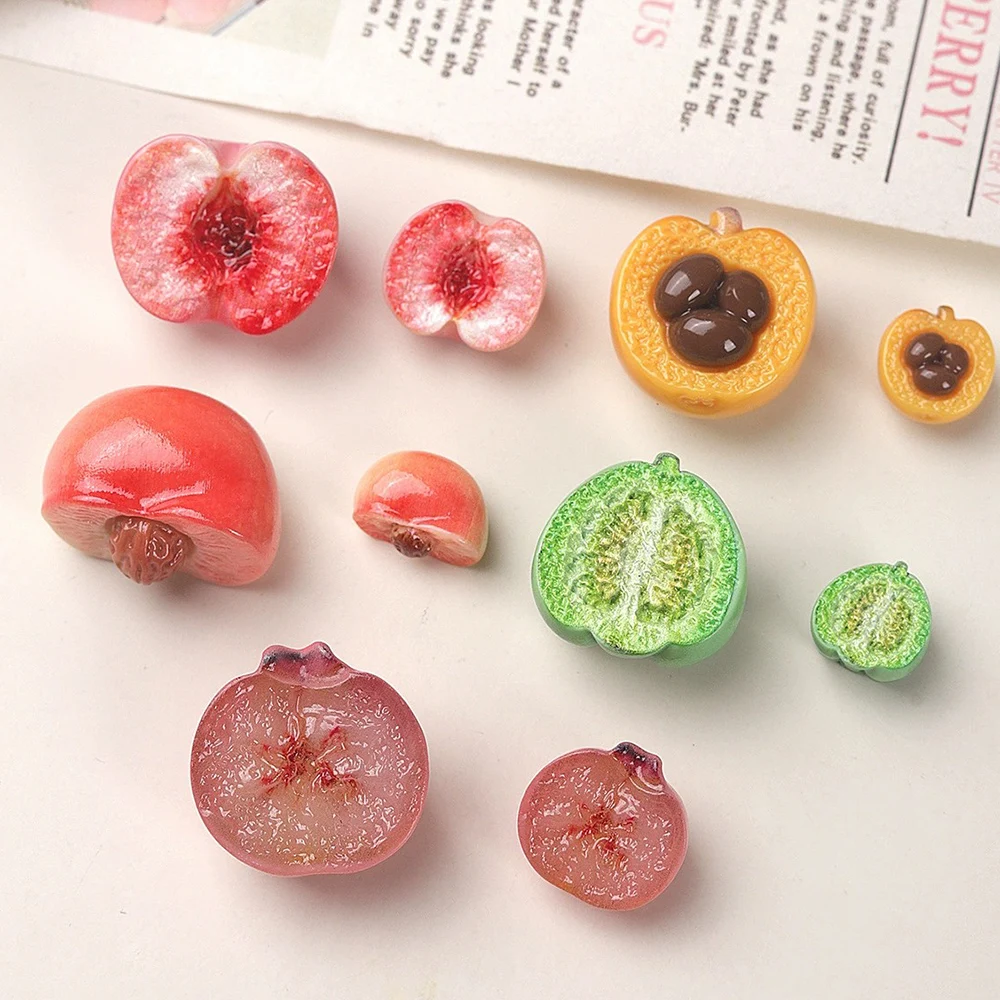 10 STKS Glanzende Half Peach S - Resin Crafts Diy recensie en prijs