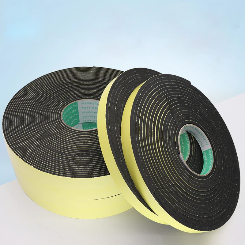 5M 10M 2mm/3mm EVA Black Single Sided Adhesive Weather Stripping Foam Sponge Rubber Waterproof Window Door Seal Strip