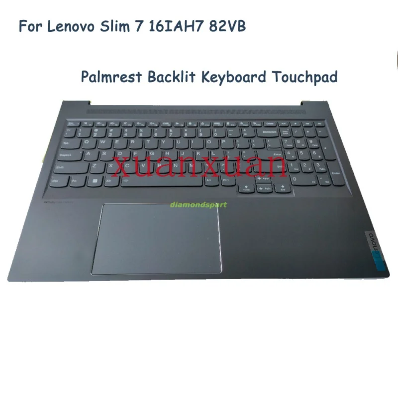 New for Lenovo slim 7 16iah7 palmrest backlit keyboard top cover 5cb1j38238 Grey