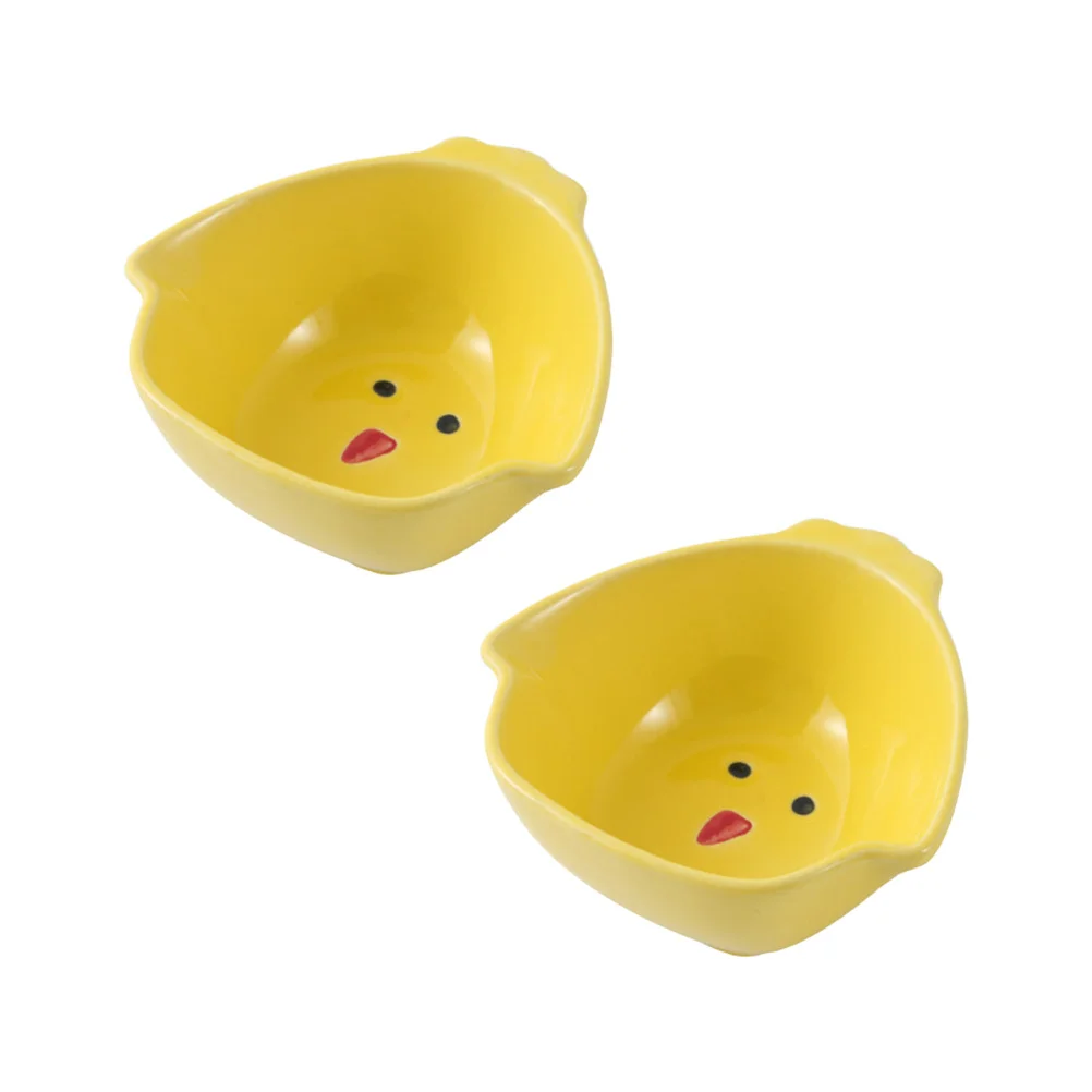 

2Pcs Large Capacity Ceramic Bowls Bird Food Containers for Budgerigar Canary Cockatiel Finch Parakeet Lightweight Washable
