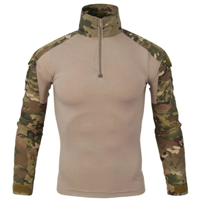 Camouflage Military Shirts Mens Outdoor Tactical Tee Shirt Hunting Tops Workout Clothing Army Hiking Tactico Combat Tshirts 5XL