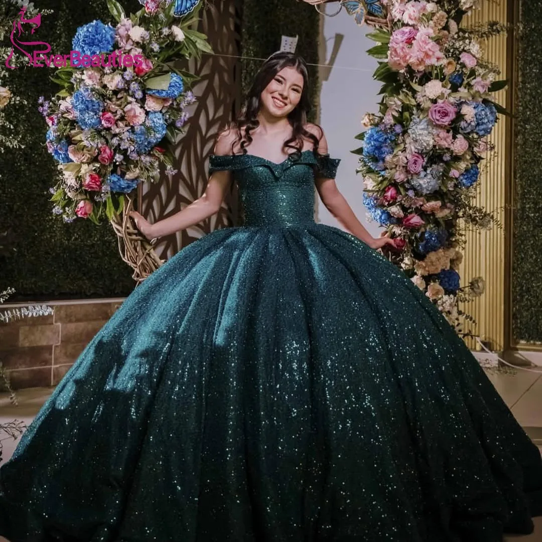 Ball Gown Quinceanera Dress Tulle Lace Beaded Party Dress for Women Off Shoulder Vestido De 15 Quinceañera Prom Evening Dress