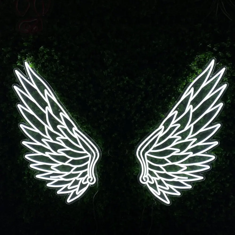 

Oh Baby Angel Wing Sign Custom Led Lighting Illuminated Room Party Store Decorative Letter Neon Light Wing Customized Neon Signs