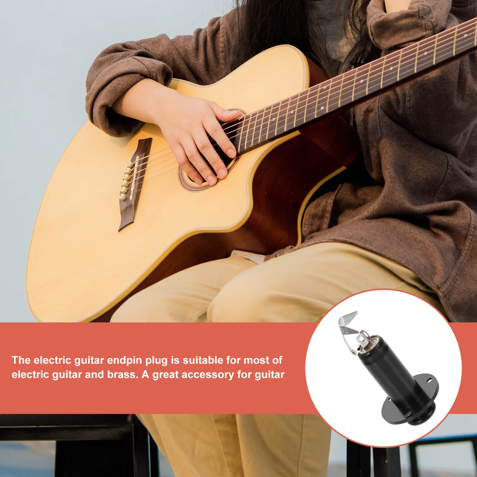 

Pickup Tail Nail Socket Guitar End Pin Plug Stereo Output Jack for