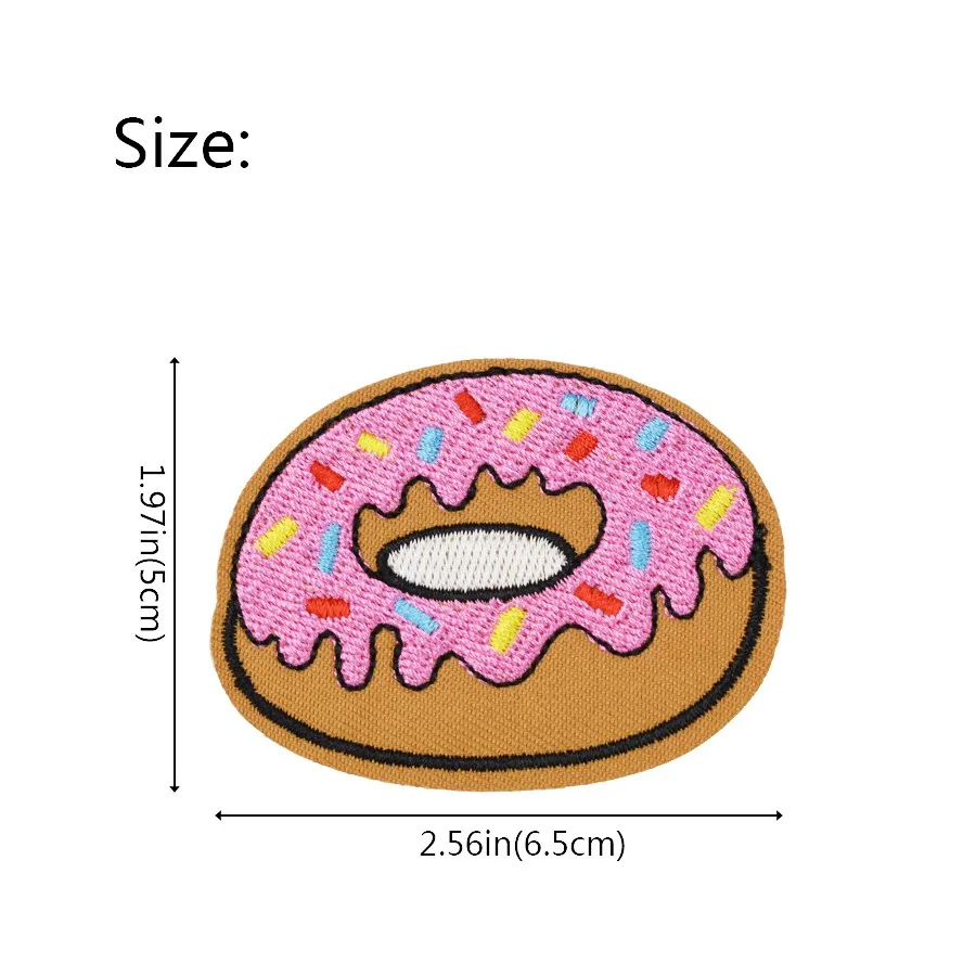 10 pcs Donuts patches badges for clothing iron embroidered patch applique iron sew on Diy patches sewing accessories for clothes