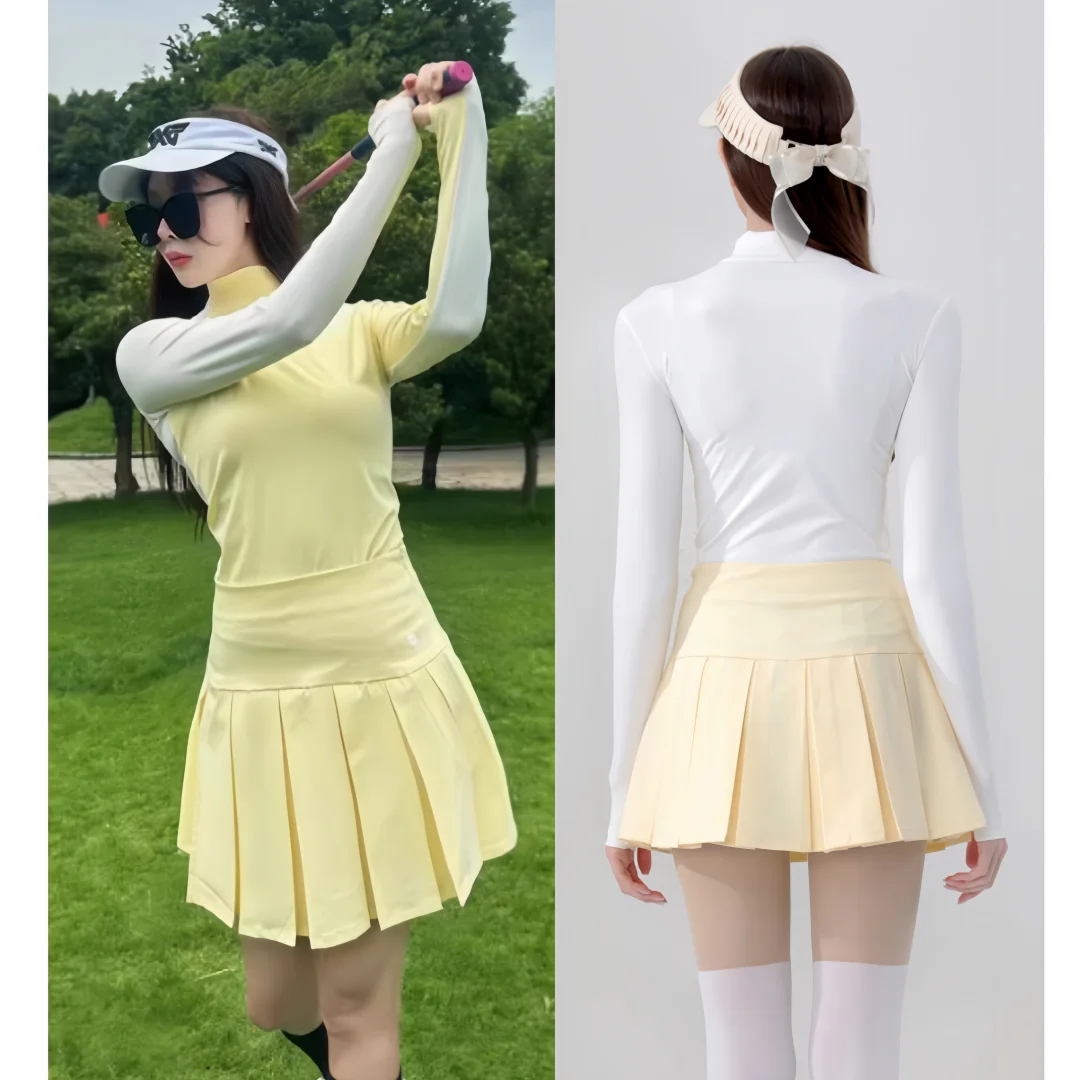 

New Summer Golf Long Sleeve Skirt Set Women's Thin Stretch Golf Tennis Women's Clothing Women's Sports Top Women