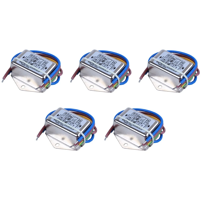 5X AC 115 V / 250 V 6 A EMI Individual Phase Noise Filter