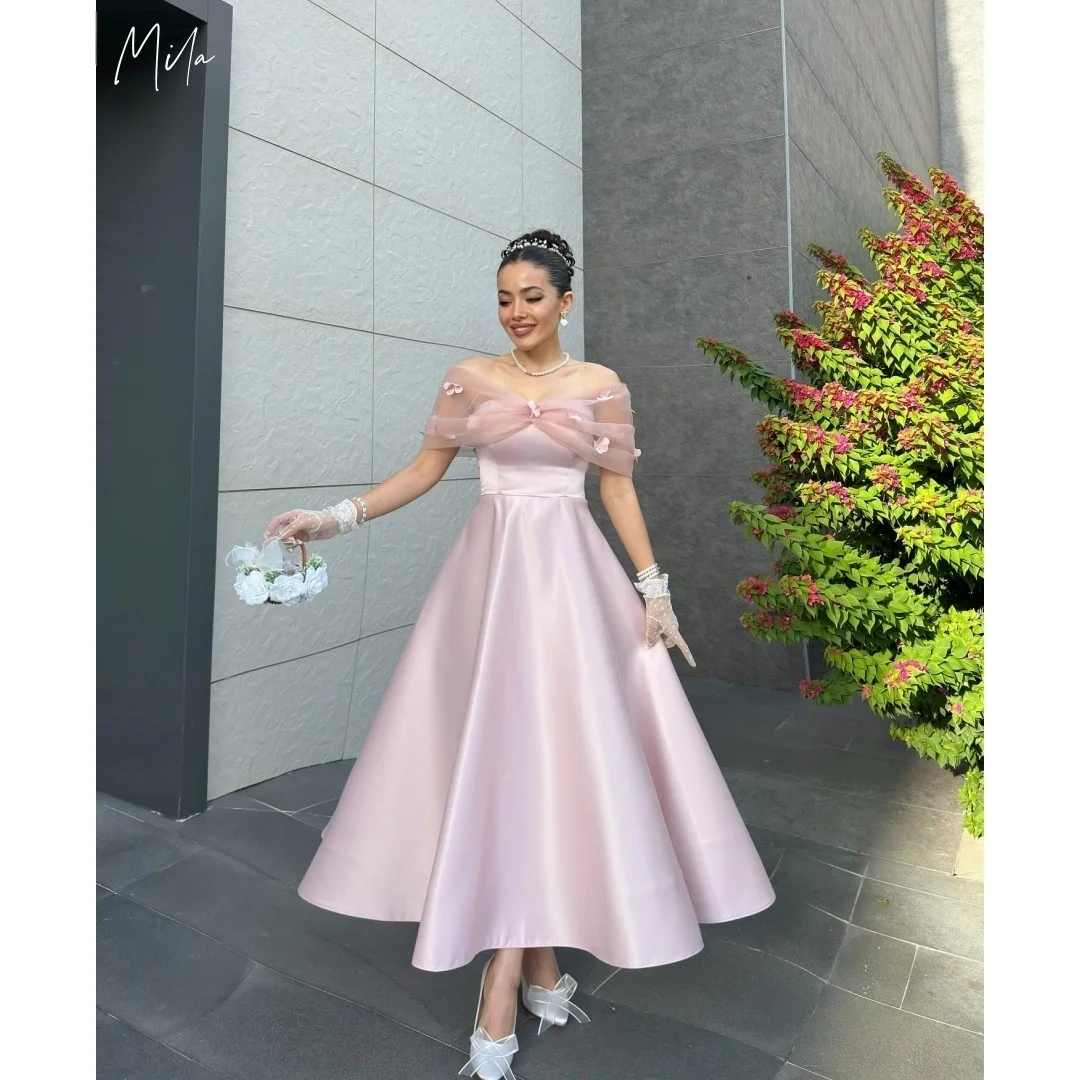 

Mila Shawl Two-Piece Set Prom Dresses Strapless Backless Customized Formal Evening Ankle-Length A-line vestidos de gala 2025