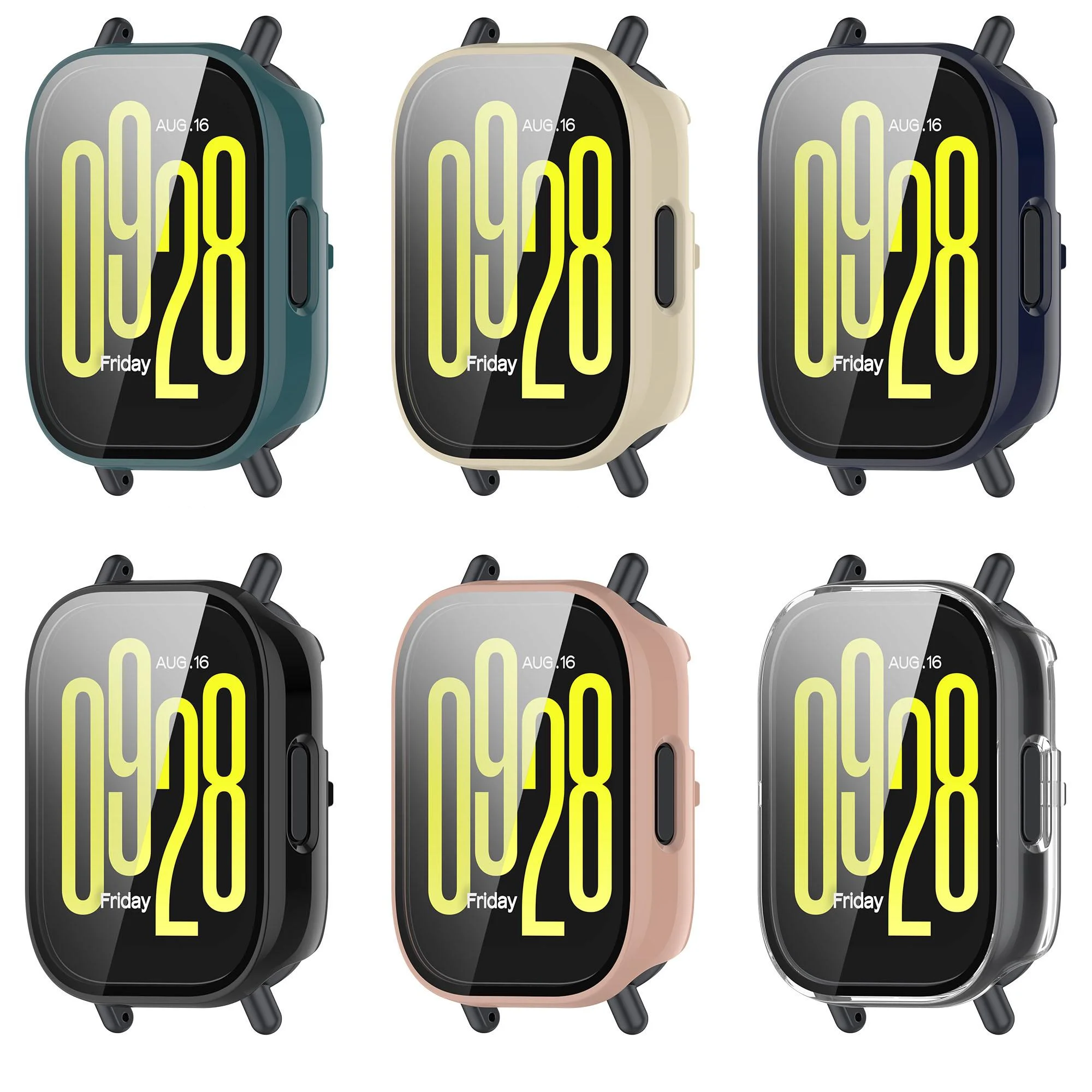 Tempered Glass Case for Redmi Watch 5 Active Smart Watch Full Cover Screen Protector for Redmi Watch 5 Lite Case Accessories