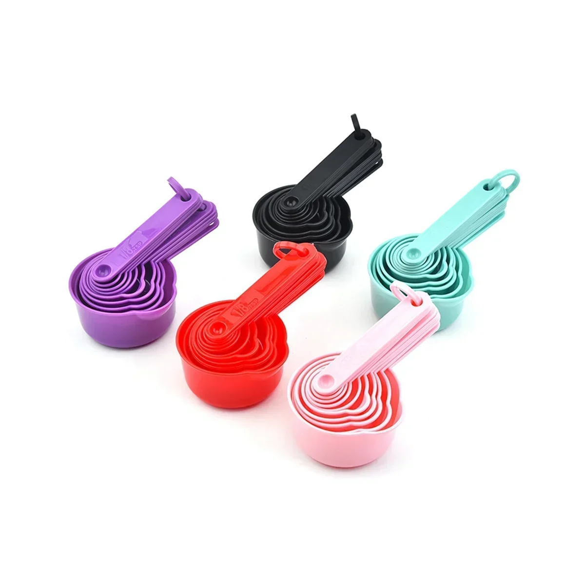 5Set(11PCS/Set) Measuring Cups and Spoons Set, Stackable Plastic Measuring Spoons Cups for Dry and Liquid Ingredient