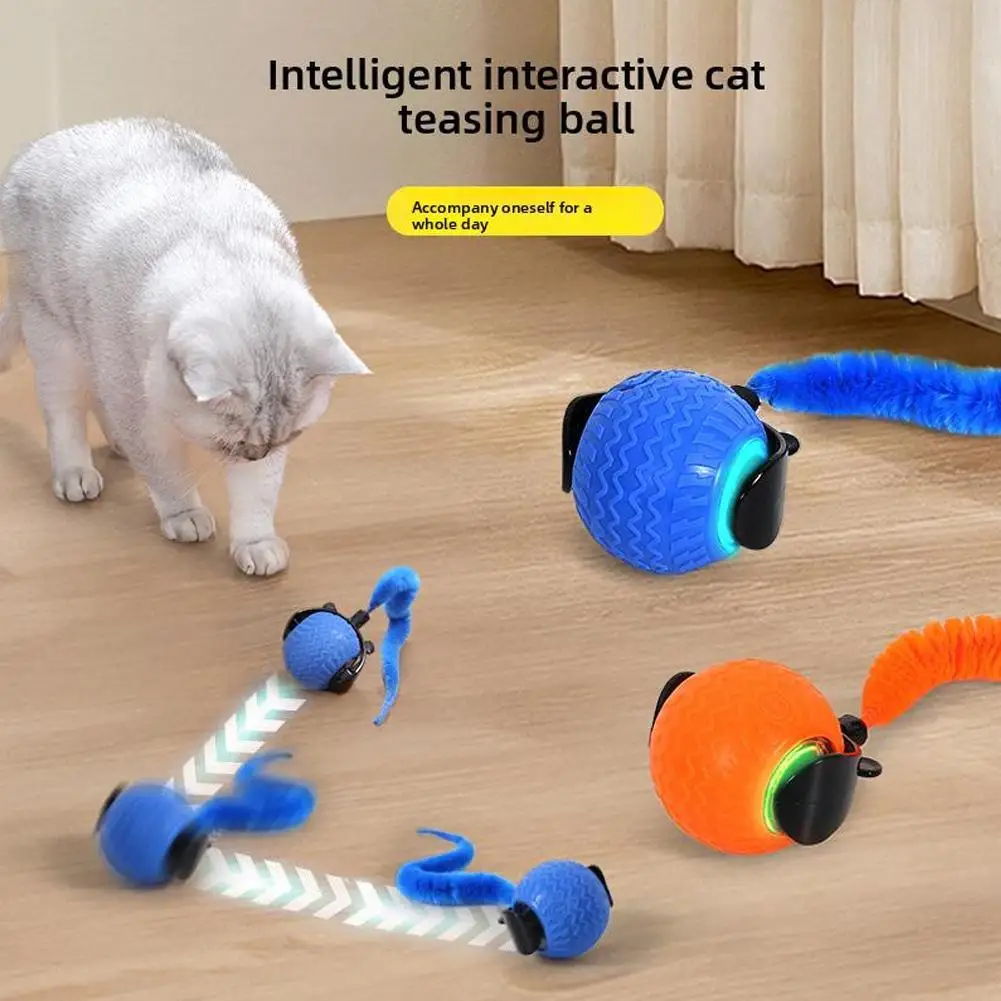 Interactive Cat Toy Ball With Bird Chirping Super Drive Cat Rolling Balls Motion Activated Sensor Pet Kitten Teaser Game Toys