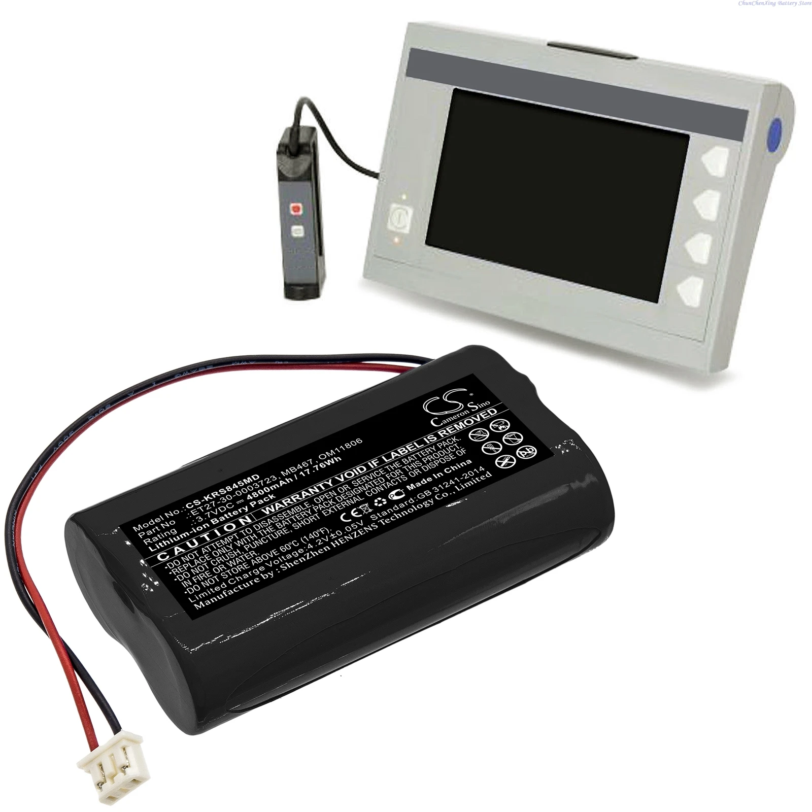 

3.7V 4800mAh Medical Battery MB467 OM11806 30.0003 ET27-30-0003723 for KARL STORZ C-MAC 8401ZX Laryngoscope 8402 Zx +TOOL