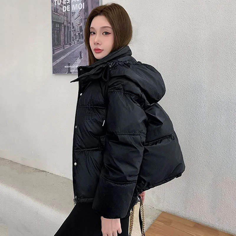 Lucyever Korean Style Short Hooded Parkas Women Autumn Winter Thicken Warm Cotton-Padded Jacket Fashion Loose Puffer Bread Coat