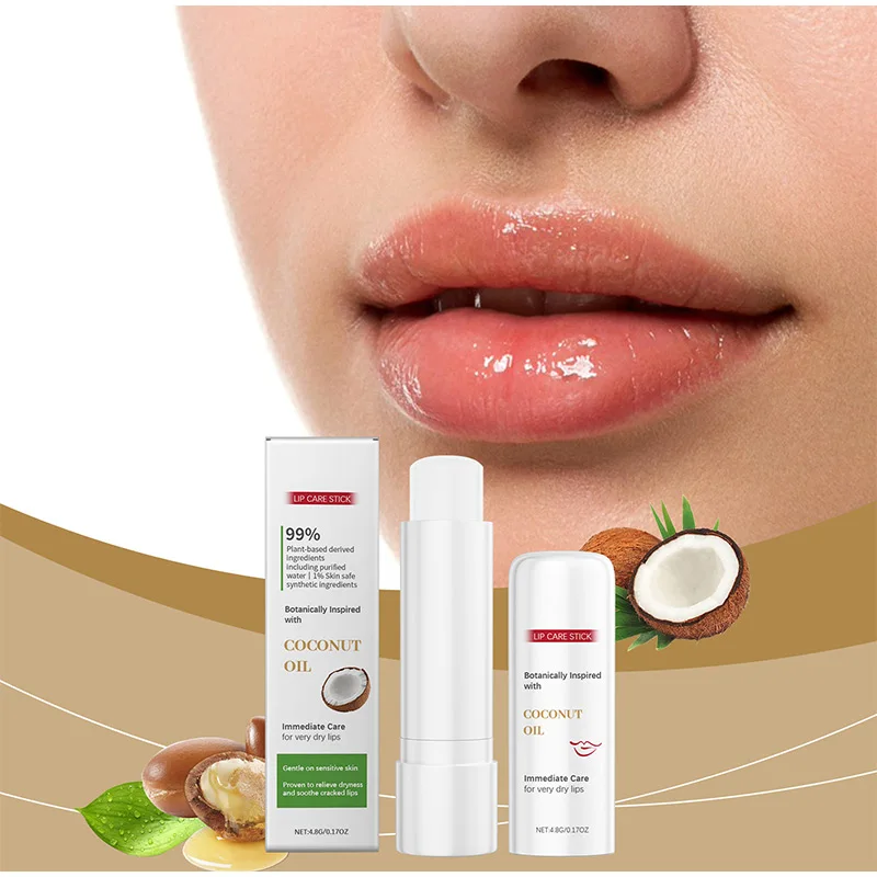 99% Coconut Oil Lip Balm Shea Butter Lipstick Deep Moisturizes Lips For A Long Time Removes Dead Skin And Darkens The Lips