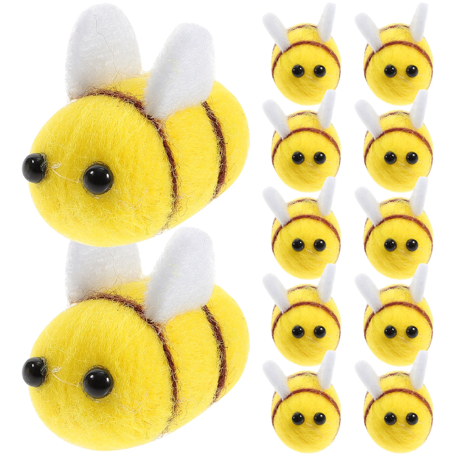 12 PCS Handmade Wool Felt Bee nament Clothing Decor Party Craft Supplies Animal Decorative Hair Accessory Shoes for Kids