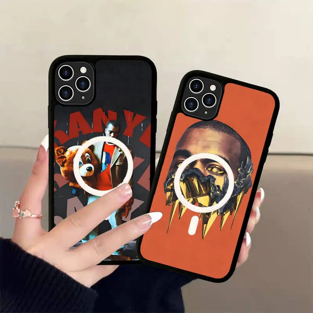 

American K-Kanye Pop Rapper W-West Black For Magsafe Magnetic Phone Case For IPhone 16 15 17 Pro Max 11 12 13 14 Plus Cover