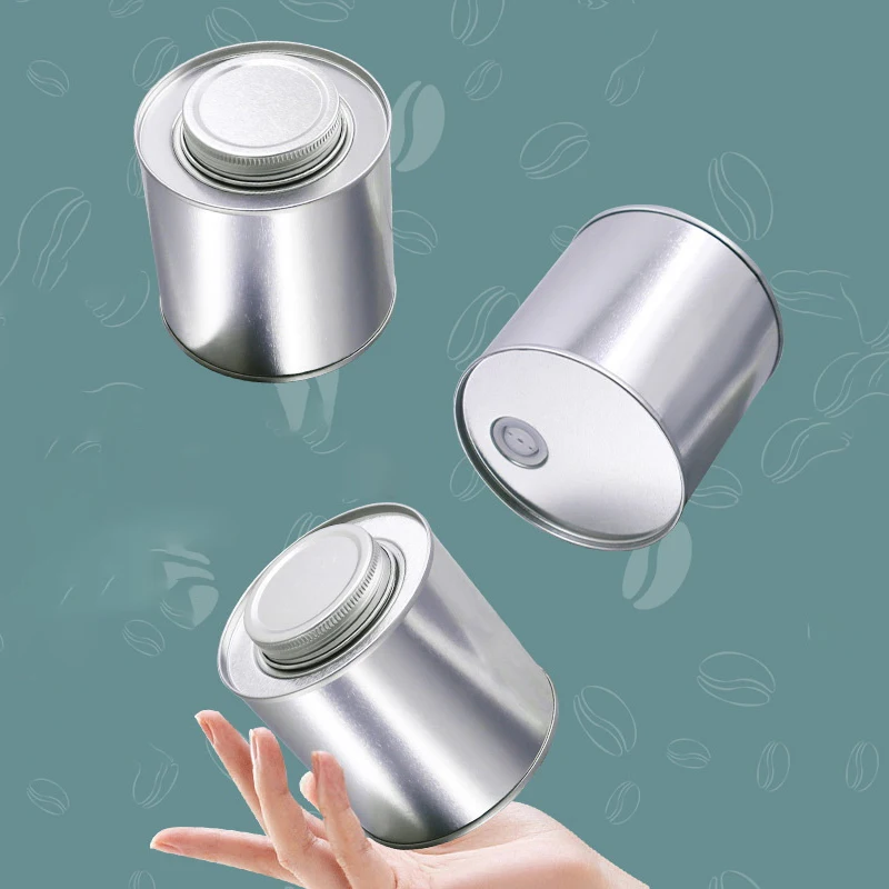 Food Grade Tin Cans 200g Coffee Bean Canisters Round Tea Caddy New