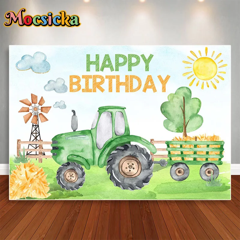 Mocsicka Birthday Party Decoration Traffic Construction Zone Truck Excavator Photography Backdrops Photo Backgrounds Baby