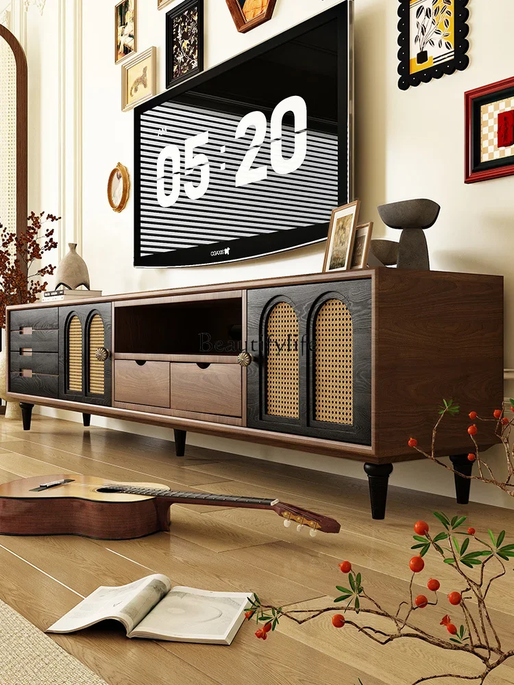 

yj19 French-style vintage TV cabinet American retro light luxury high-end feel