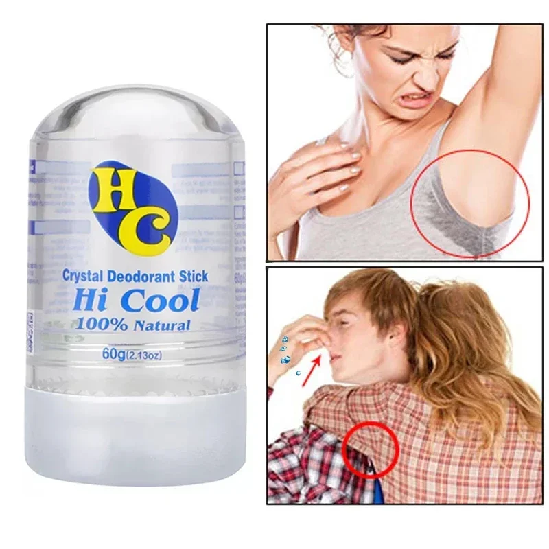 100% 천연 발한제 탈취제 스틱, 알루미늄 크리스탈 탈취제 스틱, 겨드랑이 제거, 60g