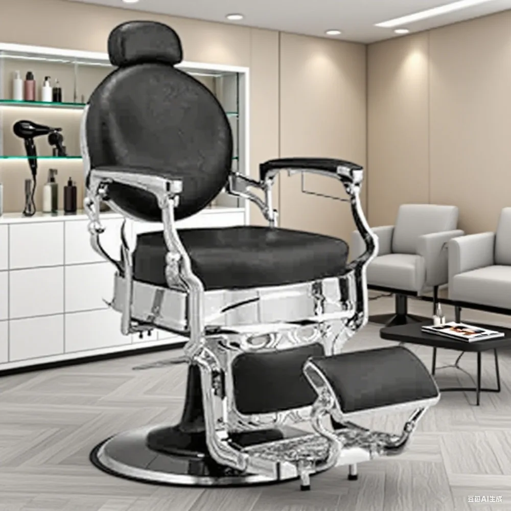 

Luxury-Style 700lbs Heavy Duty Vintage Recline Barber Chair – Hydraulic, 360° Rotatable with Headrest for Professional Salons