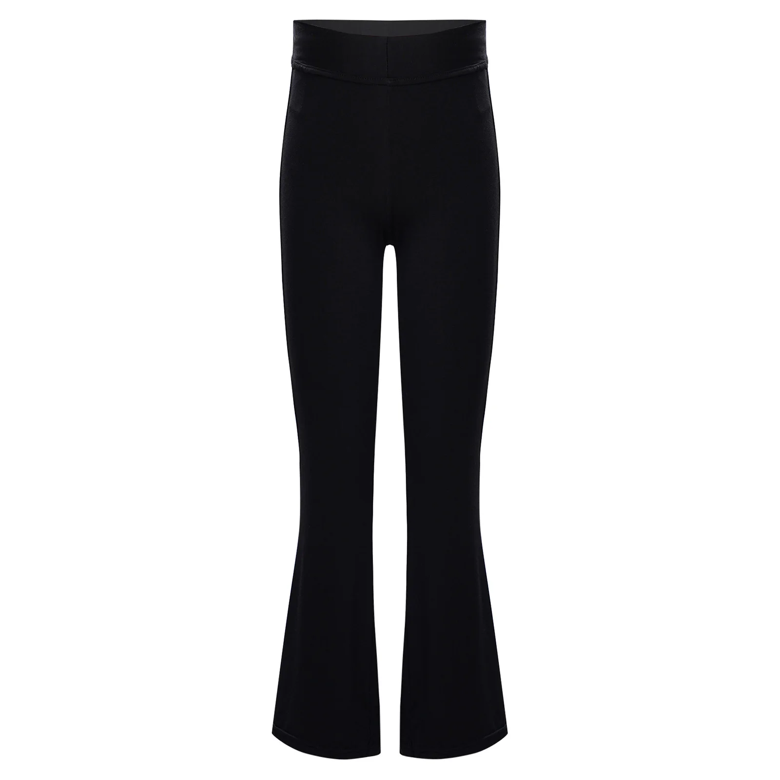Pantaloni a zampa d'elefante con elastico in vita per bambine, vestibilità slim, elasticizzati e traspiranti per la pratica e l'allenamento di danza latina