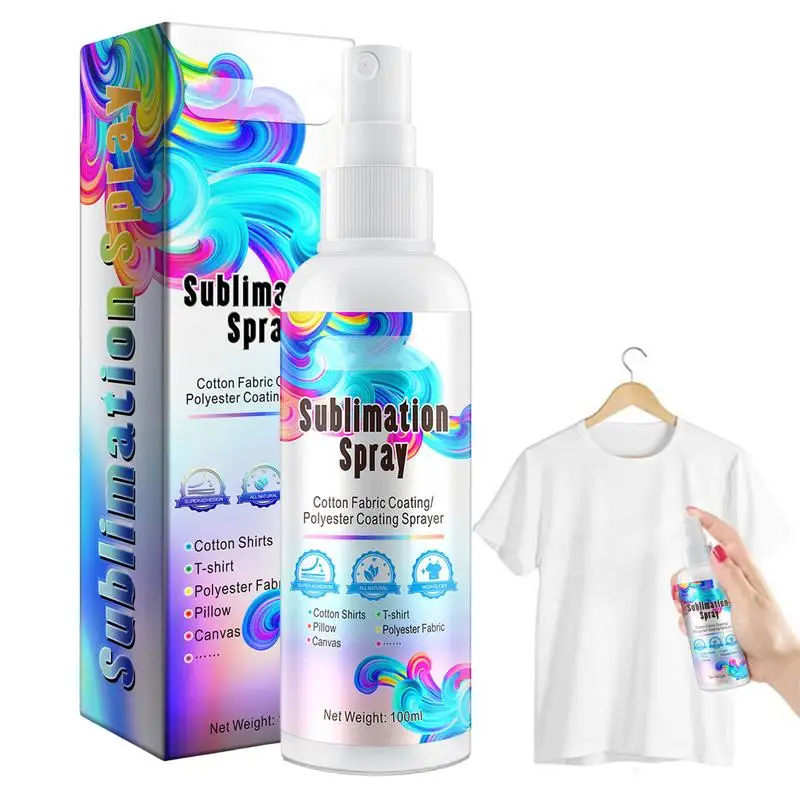 100ml Sublimation Coating Spray For 100 Pure Cotton Materials Such As Clothes T-shirts Hats Fabric Baking-Free Coating Spray