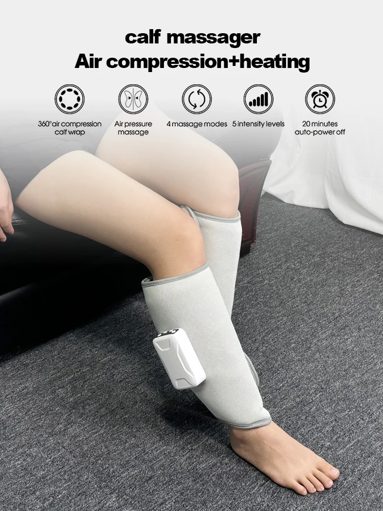 مدلك العجل الكهربائي الرقمي بضغط الهواء وبطارية 2600 مللي أمبير في الساعة وإعدادات مؤقت 10-30 دقيقة لعضلات الدورة الدموية #4