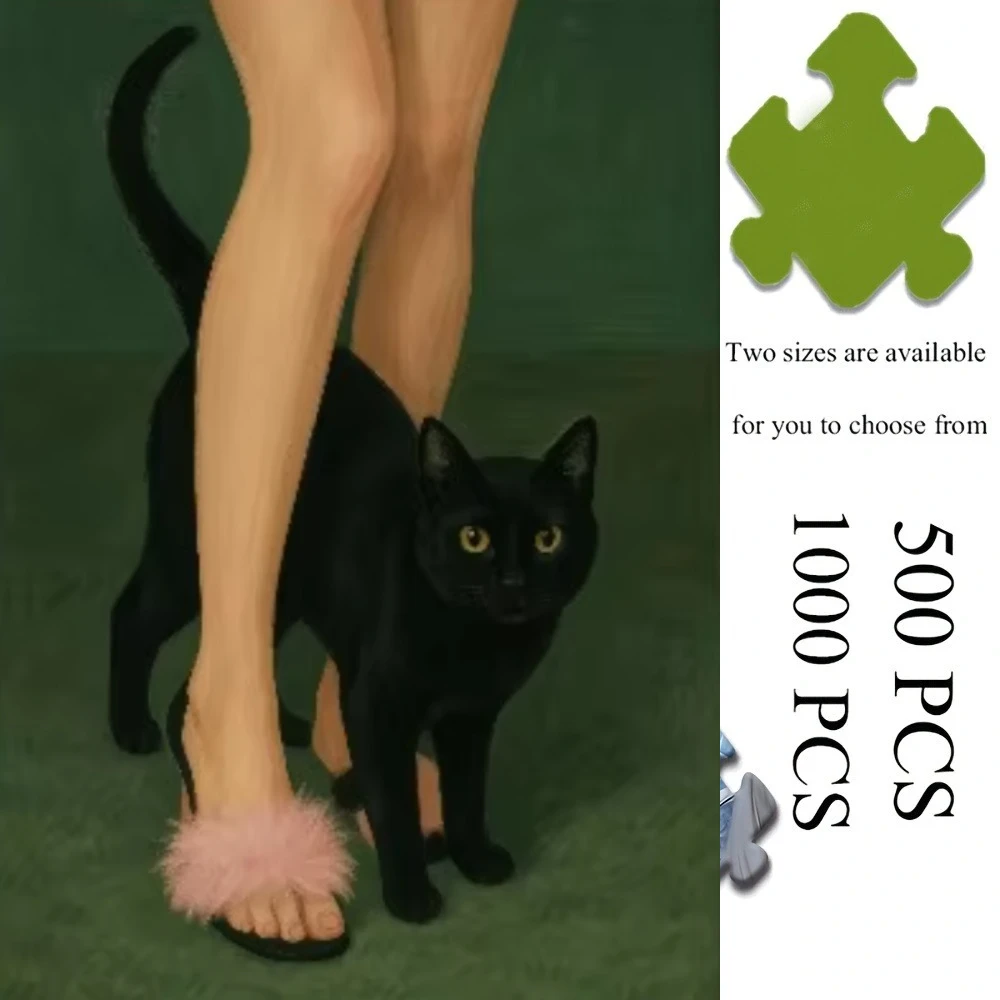 

jigsaw puzzles adults Black Cat Home Puzzle Stress Relief Entertainment Toys Puzzles Christmas Gift