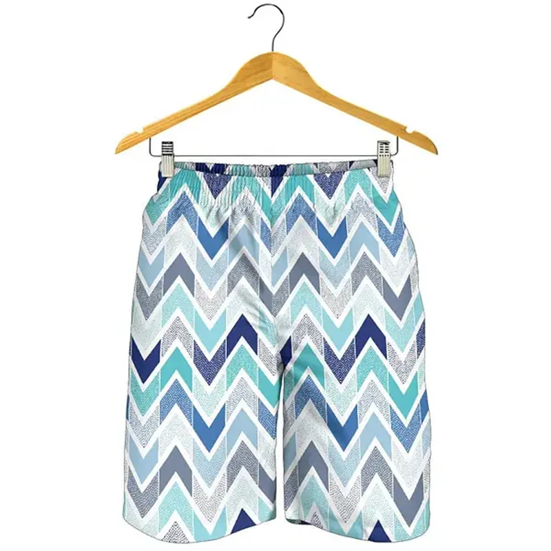 

Simple Sawtooth Pattern Short Pants Summer Casual Men Women 3D Printed Vacation Beach Shorts Loose Street Quick Dry Board Shorts