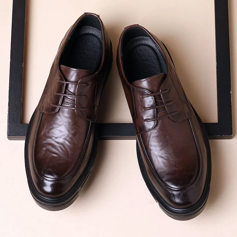 Neue Herren Lederschuhe für Herren Business Kleid Schuhe schlüpfen auf unsichtbare Innenhöhe zunehmende Herren schuhe 8/10 cm Hochzeits schuhe