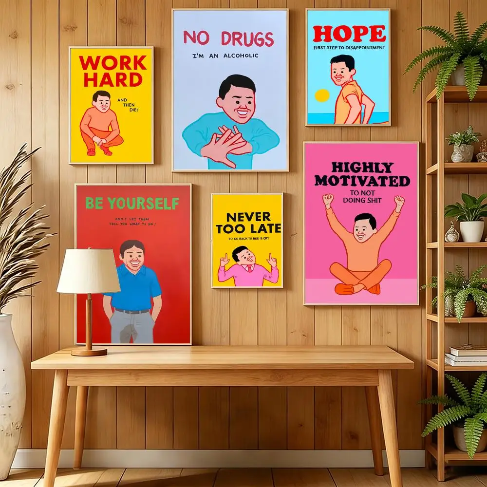 Modern Joan C-Cornella Humor Quotes Poster HD Self Adhesive Wall Mural Stickers Decals for Bedroom Living Room Home Decor Gift