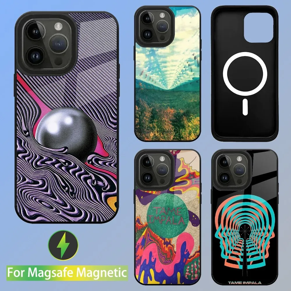 Tame Impala Psychedelic Art Phone Case For iPhone 16,15,14,13,12,11,Plus,Pro,Max Mini Magsafe Magnetic Wireless Charging