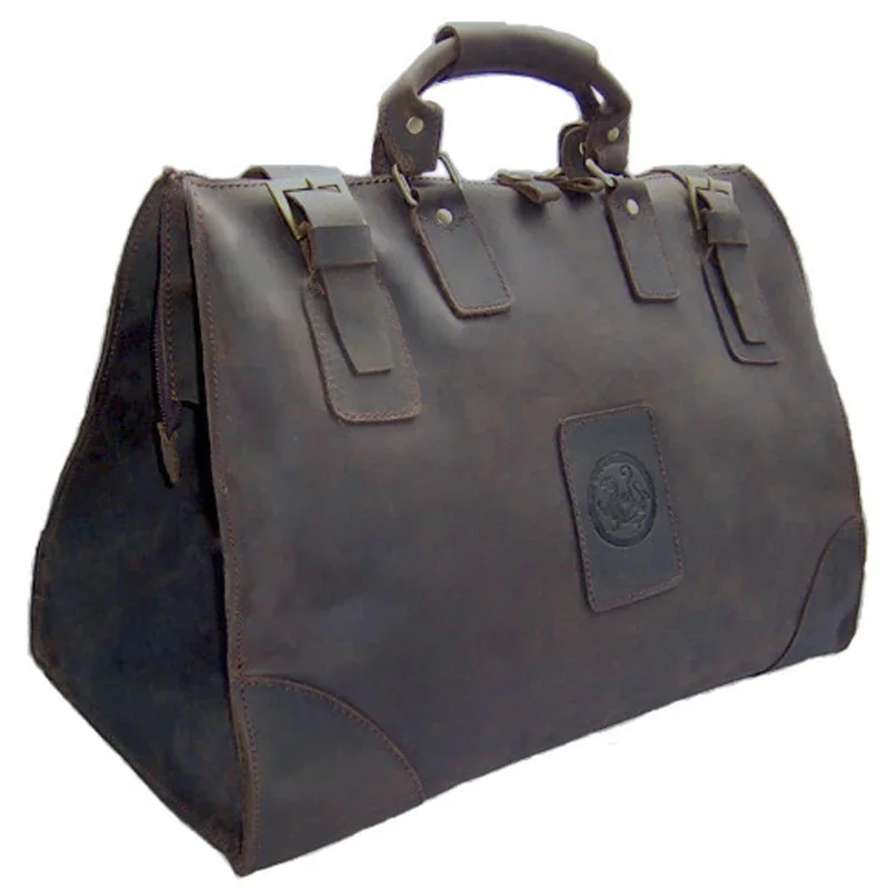 

Vintage Crazy Horse Genuine Leather Men Travel bag luggage Bag men duffel Large Weekend Overnight Suitcase Big