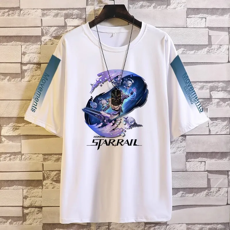 Anime Honkai: Star Rail Game Cos Silver Wolf Jinliu Clara Herta Yanqing Seele Etc. Casual Crew Neck Short Sleeve T-shirt