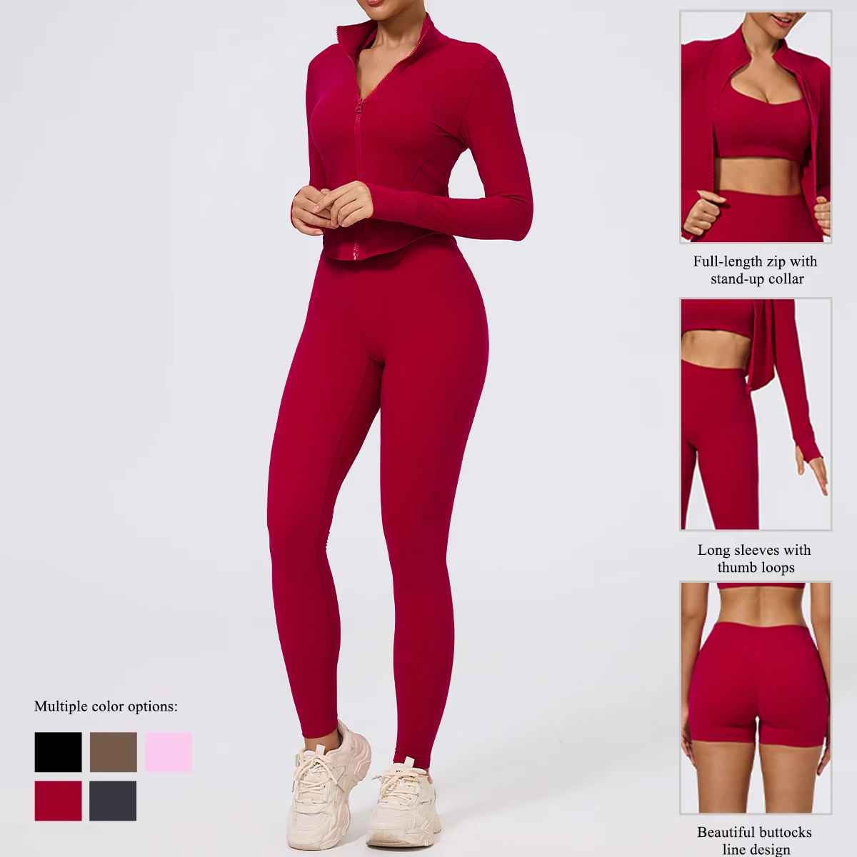 3 pièces femmes veste de Sport ensemble de soutien-gorge en plein air vêtements de Sport femme trois pièces Shorts Yoga costume Sport Legging tenue pour femme 3 pièces