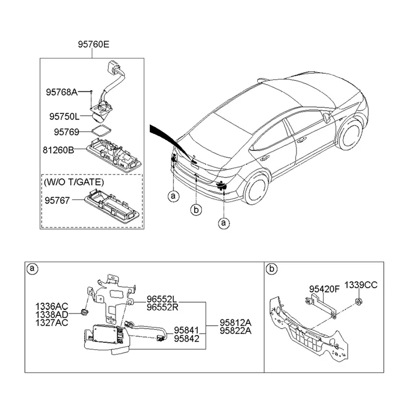 95760-F2001 камера заднего вида с ручкой задней двери 95760-F2300 для Hyundai Elantra 2017 + камера заднего вида для парковки в багажнике