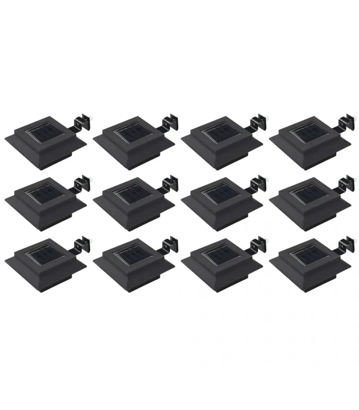 Outdoor lighting 12 Pcts outdoor LED solar lamps Square 12 cm black