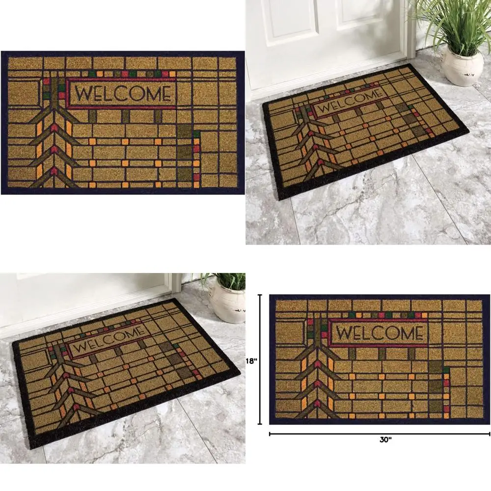 

Frank Lloyd Wright Inspired Martin House Style Doormat, Multicolored, 30 by 18 Inches