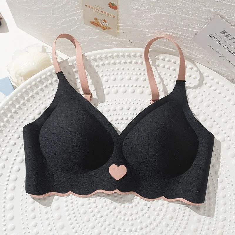 Women Seamless Push Up Bras Sexy Padded No Steel Brassiere Underwear Deep V Neck Support Top Removable Pads Bralette Lingerie