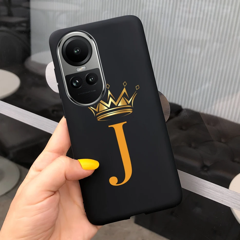 For Oppo Reno10 Case Cute Crown Letters Cover Soft Silicone Phone Case For Oppo Reno 10 Pro Plus Reno10 Pro+ Fundas Coque Bumper image 6
