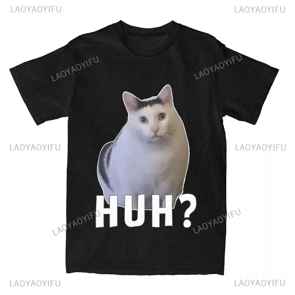 2024 Hot Sale Novelty Huh Cat Meme Ins Trendy T Shirt Casual Fashion Streetwear Hip Hop Man Tshirt Y2k Harajuku Style Women Tees