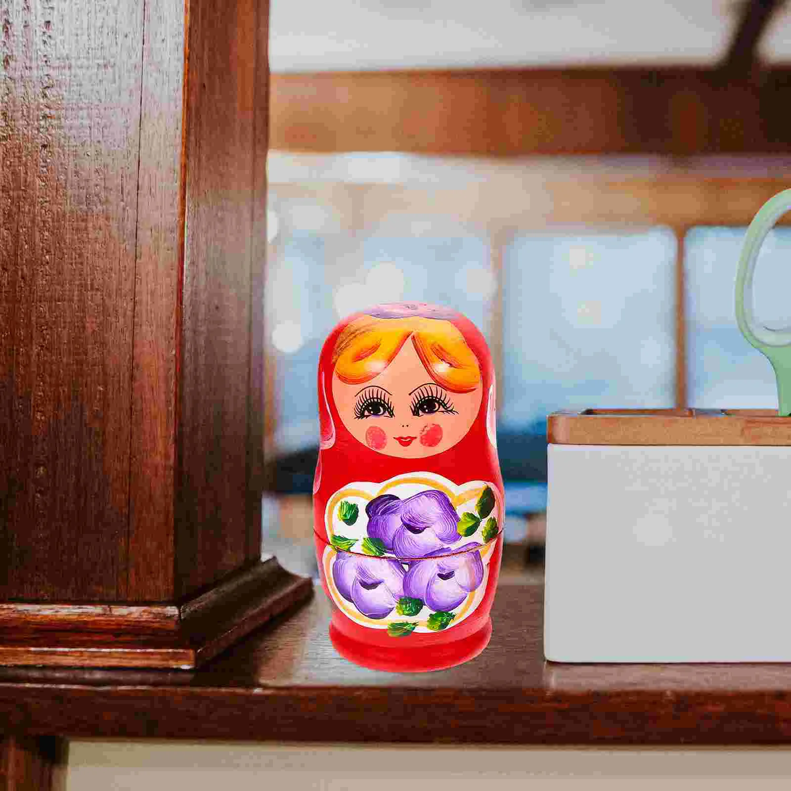 Matryoshka Dolls Nesting Dolls Cute Wood Russian Montessori Nesting DIY Paint Skill Training Children Christmas Gift