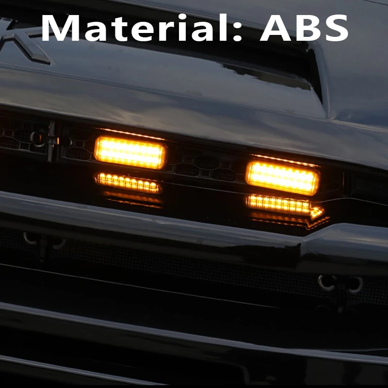 سيارة مصباح ليد لخزان GWM 500 اكسسوارات 2025 2023 2024 أضواء الشبكة الأمامية الأصفر العنبر تحذير أضواء النهار ﻿